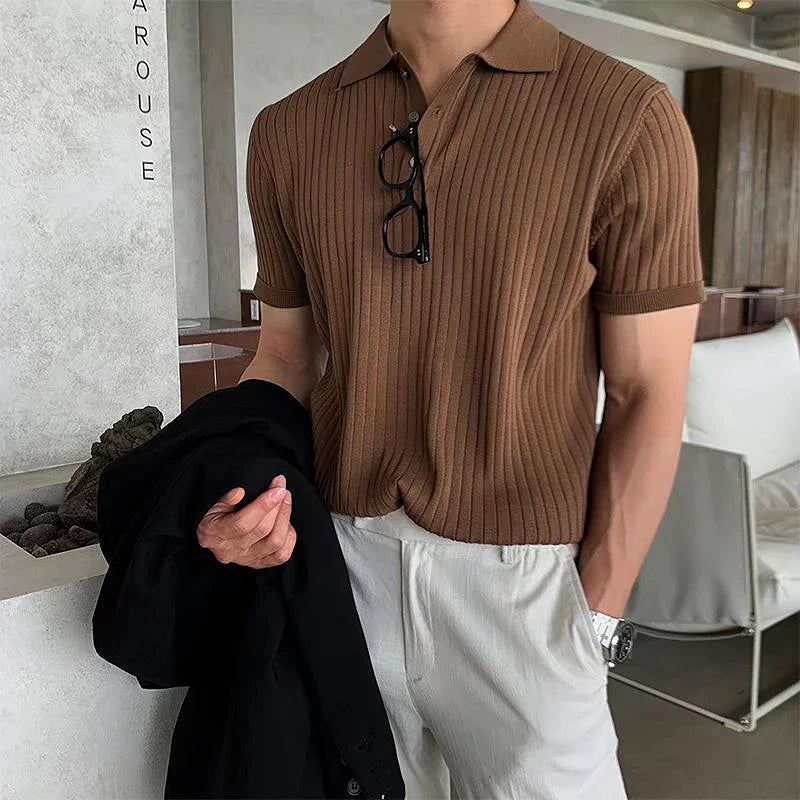 Del Pierro Retro Knit Polo Shirt