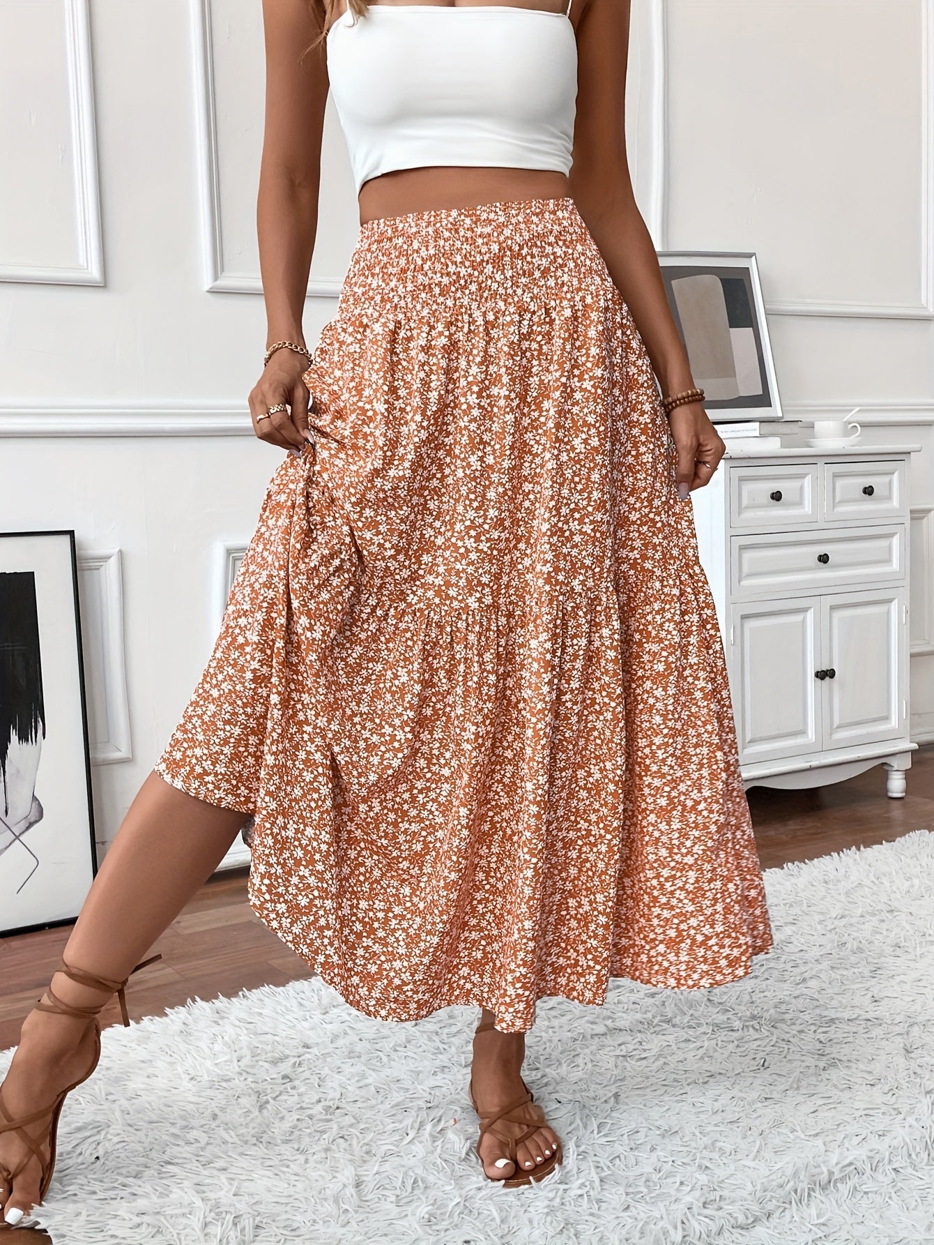 Aline Ditsy Floral Skirt