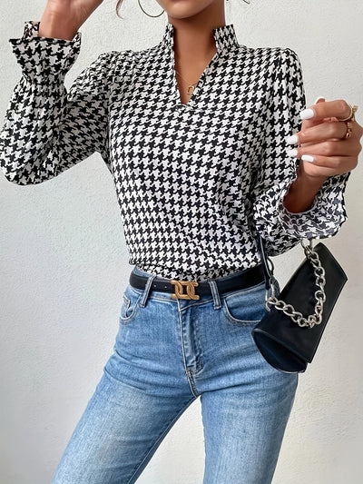 Amandine Houndstooth Blouse