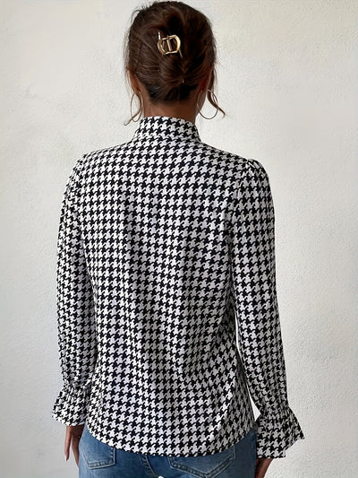 Amandine Houndstooth Blouse
